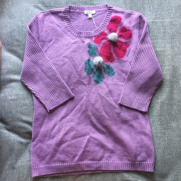 NWT Retro Flower Wool Sweater - Picture 2 of 6